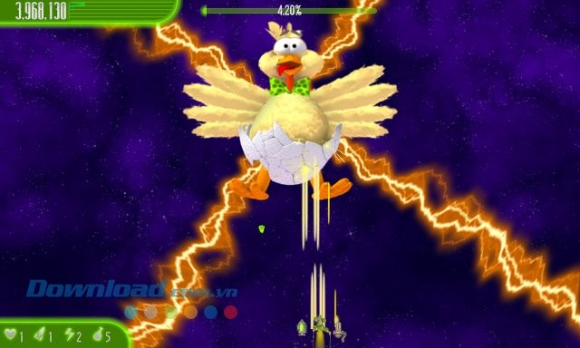 Tiêu diệt trứng gà trong game Chicken Invaders 4 Easter