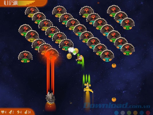 Nhiều loại đạn để bạn tiêu diệt gà