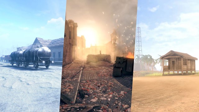 Chiến trường chiến đấu được thiết kế với quy mô khác nhau