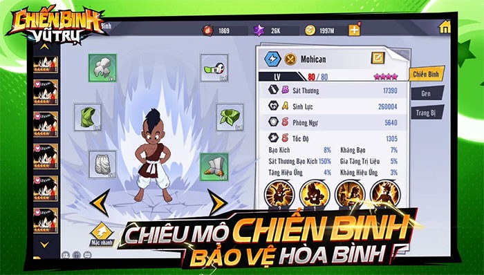 Game thẻ tướng Chiến Binh Vũ Trụ cho Android