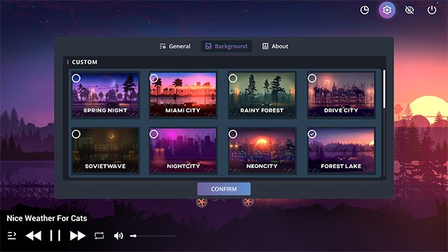 Lựa chọn hình nền động trong Chill Drive game cho phù hợp với tâm trang, sở thích cá nhân