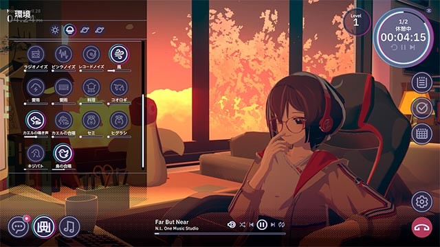 Dễ dàng điều chỉnh âm thanh, nhạc nền và hình ảnh trong Chill with You: Lo-Fi Story