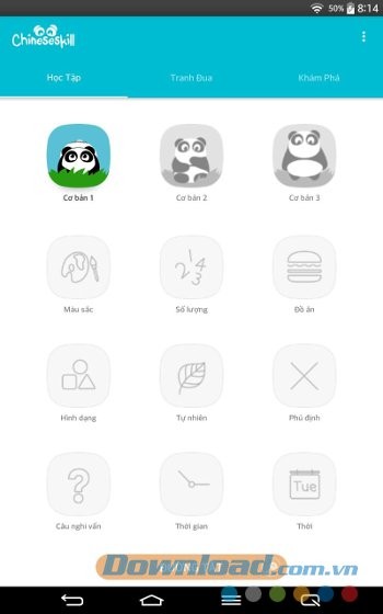 Giao diện ứng dụng ChineseSkill