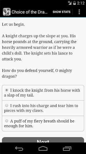 Choice of the Dragon có thể được coi là một cuốn tiểu thuyết tương tác