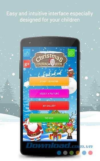 Giao diện ứng dụng Christmas Coloring Book