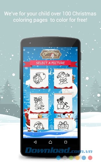 Hơn 100 tranh mẫu miễn phí trong Christmas Coloring Book