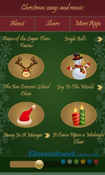 Nghe những bài hát giáng sinh hay cùng Christmas Songs and Music cho Android