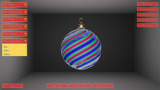 Tự thiết kế quả câu và đồ trang trí thông qua công cụ chỉnh sửa có sẵn trong Christmas Tree Decorator