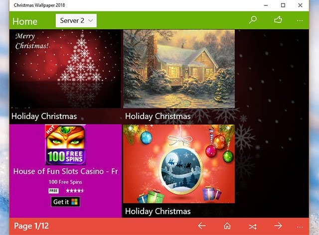 Giao diện ứng dụng Christmas Wallpaper 2018