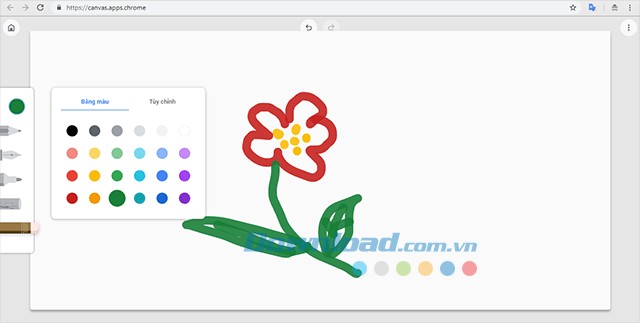 Bảng màu phong phú của Chrome Canvas