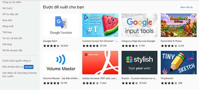 Chrome Web Store là cửa hàng trực tuyến của Google cho trình duyệt web Chrome