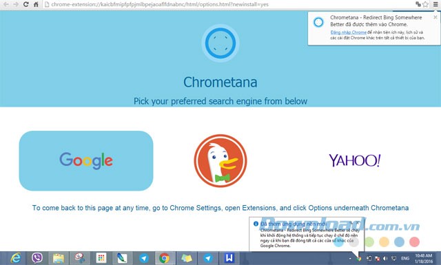 Giao diện ứng dụng Chrometana
