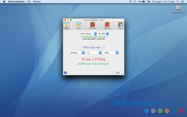 Chrono Machine cho Mac tính lịch chính xác tại mọi thời điểm