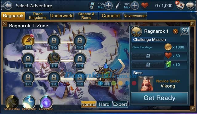 Chế độ chơi Adventure trong Chrono Saga