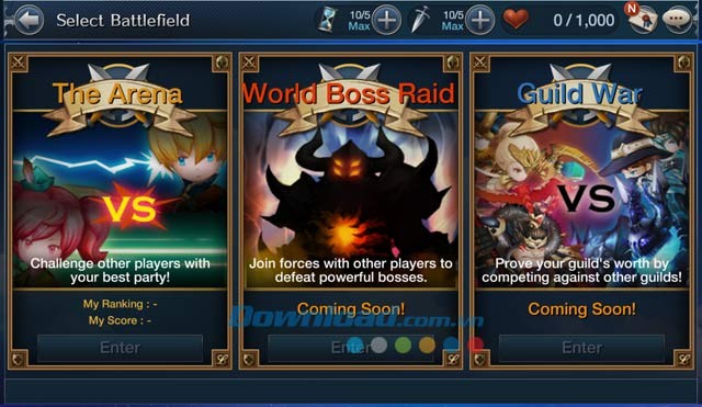 Chế độ chơi Battlefield trong Chrono Saga