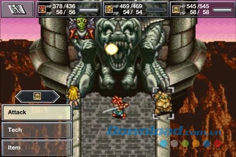Giao diện đồ họa trong game Chrono Trigger cho Android
