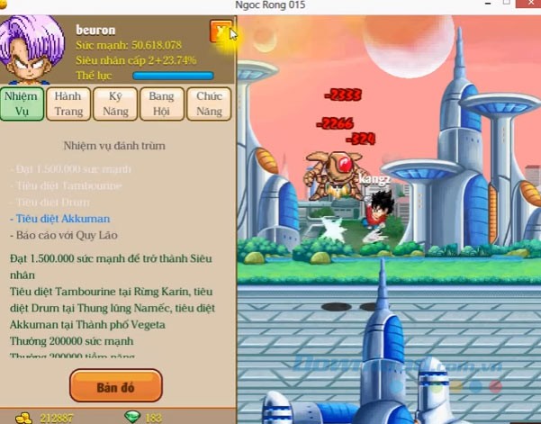 Nhiệm vụ trong game Chú Bé Rồng