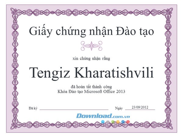 Chứng nhận Đào tạo