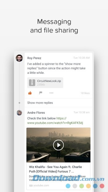 Gửi tin nhắn và chia sẻ file dễ dàng