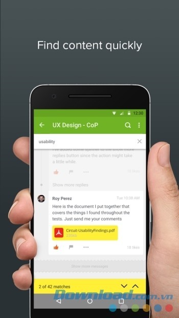 Tìm kiếm thông minh theo nội dung chat