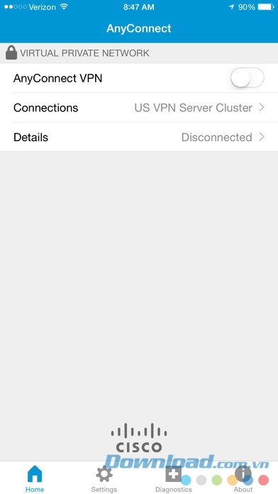 Cisco AnyConnect cho iOS là ứng dụng giúp người dùng kết nối mạng an toàn mọi lúc, mọi nơi