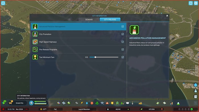 Cities: Skylines 2 - Hướng dẫn thiết lập chính sách