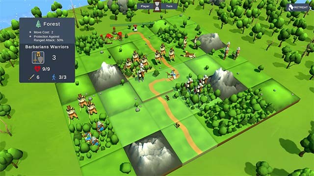 Các trận đánh diễn ra trên bản đồ dạng ô quen thuộc và theo phong cách RTS cổ điển