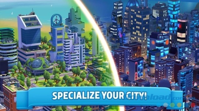 Tùy chỉnh thành phố trong game xây dựng miễn phí City Mania: Town Building Game cho máy tính & Windows Phone