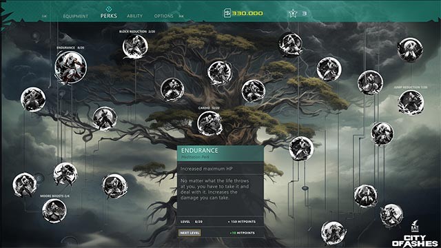 Nâng cấp nhân vật bằng các loại trang bị, thuộc tính, đặc quyền... đa dạng trong City of Ashes