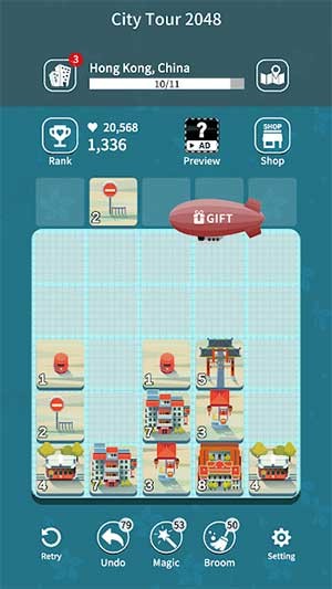 City Tour 2048 có đồ họa tuyệt đẹp
