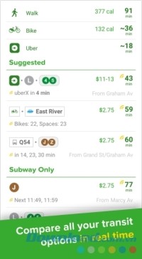 Ứng dụng bản đồ Citymapper cho Android