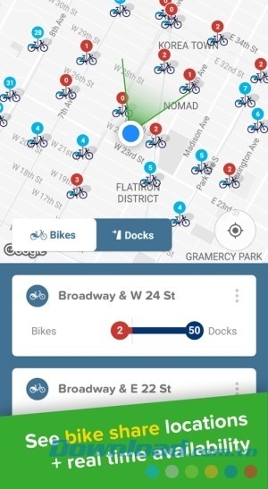 Citymapper cho Android hỗ trợ tìm điểm thuê xe