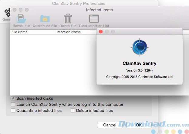 ClamXav Sentry