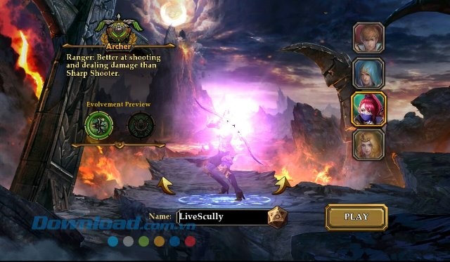 4 lớp nhân vật trong game Clash for Dawn