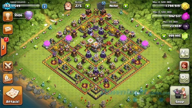 Giao diện game Clash of Clans
