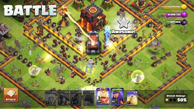 Chiến đấu với người chơi khác trong game chiến thuật trực tuyến Clash of Clans