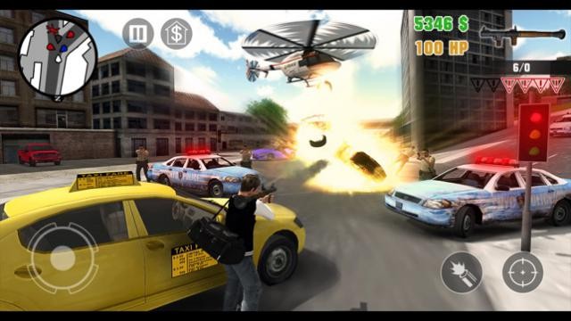 Hành động tự do ở thành phố tội phạm San Andreas trong game Clash of Crime Mad City