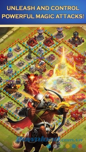 Tấn công và kiểm soát sức mạnh trong Clash of Lords 2: Heroes War cho iOS