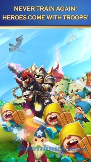 Clash of Lords 2: Heroes War cho iOS huấn luyện chiến binh cùng binh đoàn một lúc