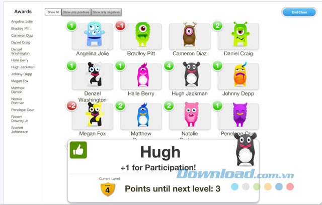 Giao diện ứng dụng ClassDojo Online