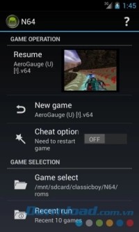 Lựa chọn game trên ClassicBoy cho Android