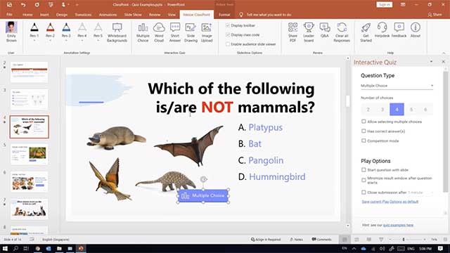 ClassPoint là công cụ giảng dạy tương tác kết hợp tạo câu hỏi trên PowerPoint