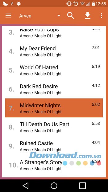 Giao diện sử dụng ứng dụng Clementine Remote