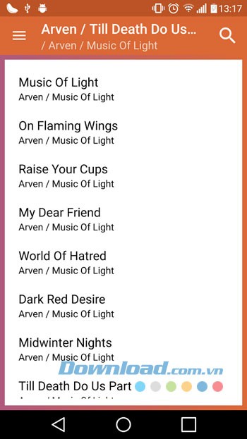 Giao diện sử dụng ứng dụng Clementine Remote