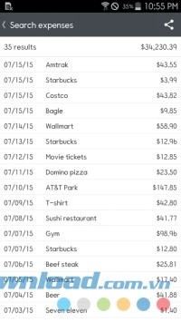 ClevMoney cho Android tìm kiếm chi tiêu nhanh chóng