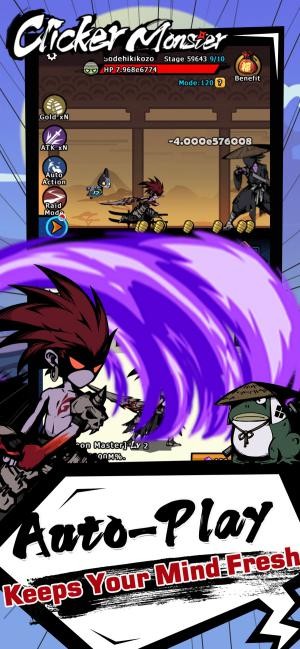 Cơ chế chơi tự động của Clicker Monster giúp bạn thư giãn