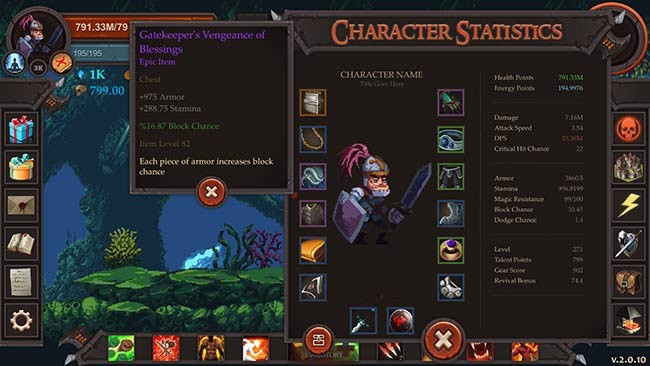 Thông tin nhân vật trong Clicker Warriors