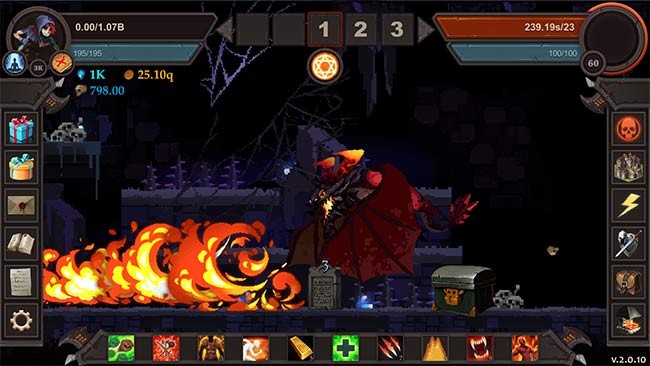 Một cảnh chiến đấu trong Clicker Warriors