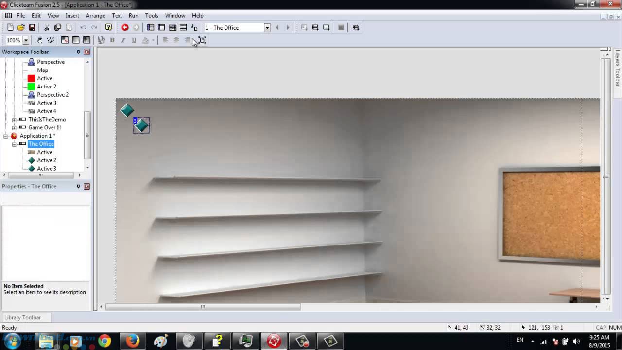 Giao diện Clickteam Fusion 2.5