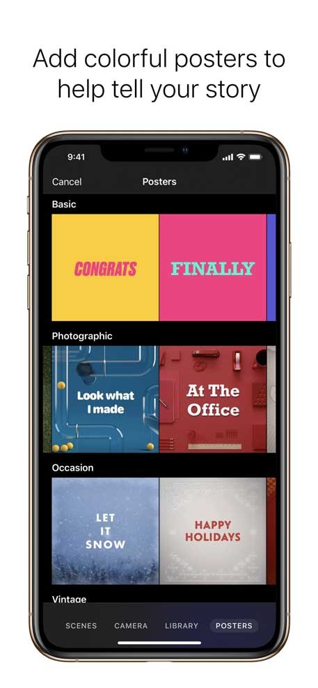 Clips cho iOS có nhiều poster đẹp